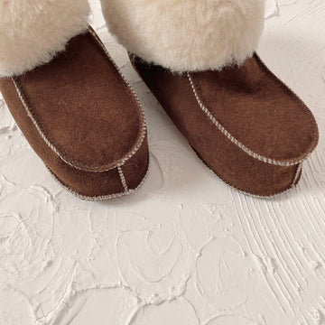 Adult Natural Sheepskin Boots - Brown