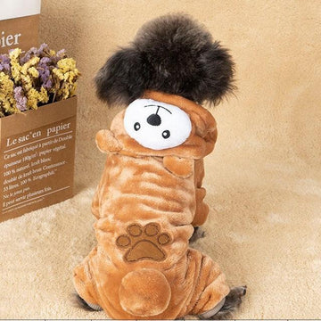 Autumn And Winter Dog Pet Costume Collection: Cozy Coral Fleece Cartoon Style