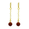 Brown Goldstone and Yellow Gold Vermeil Earrings, Heart Chain Earrings, Bloom Collection  | by nlanlaVictory