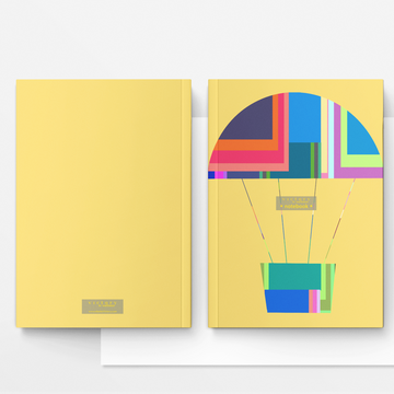 Yellow Hot Air Balloon Notebook, Travel Journal for Kids and Adults, A5 Size with 48 Pages | by Victory In Wellness