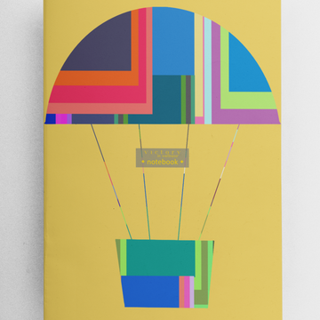 Yellow Hot Air Balloon Notebook, Travel Journal for Kids and Adults, A5 Size with 48 Pages | by Victory In Wellness